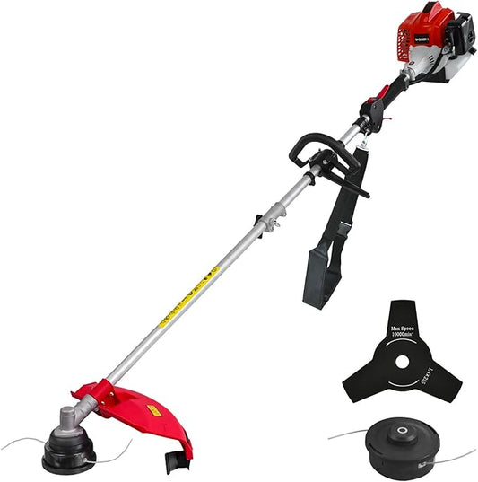 AMERISUN 25.4cc Weed Wacker Gas, 3-in-1 String Trimmer/Edger 16-Inch, 10-Inch Brush Cutter for Garden Edging & Lawn Care（AM4532）