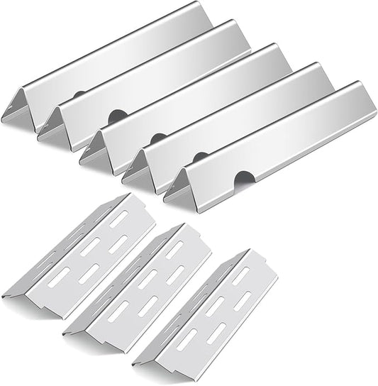 Grieptra Flavorizer Bars and Heat Deflectors for Weber Genesis II 300/LX 300, GS4 Genesis ii E-310 ii E-315 ii E/S335 ii se-335 Grill (304 Stainless Steel, 66032 * 5+ES/410 * 3)