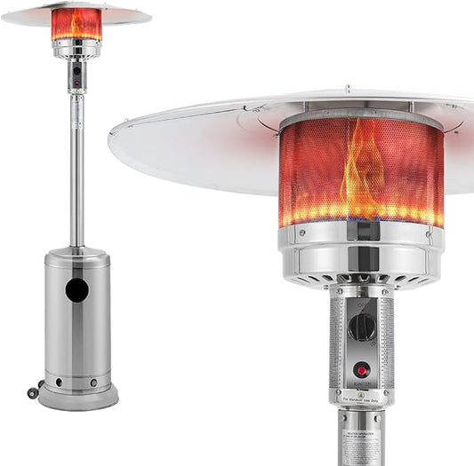 46,000 BTU Propane Outdoor Patio Heater for Residential or Commercial Use 87 Inches Stainless Steel