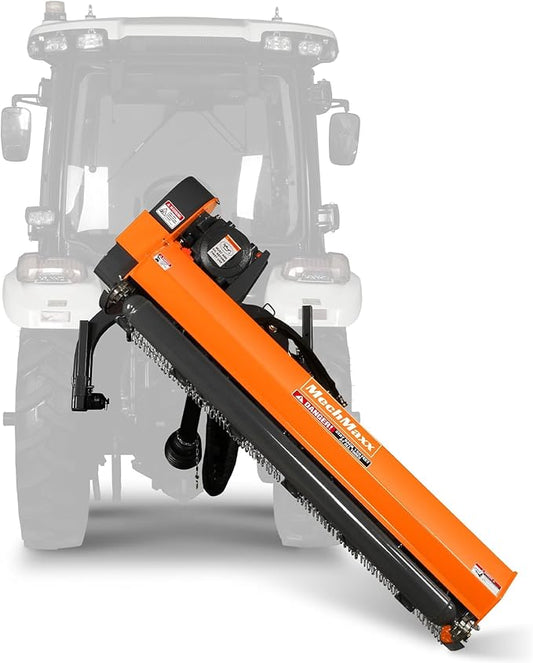 65" Inch PTO Drive 3 Point Hitch Offset Flail Ditch Bank Mower for 30-60HP CAT 1 Tractor, 85'' Offset Distance,60°/90° Rotation Angle, 28 Hammers, Model VAM65