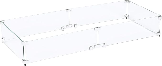 Celestial 41.25" x 17" x 6" Wind Guard, fits Celestial 36” x 12” Fire Pit Burner Pan for Gas Fire Pits