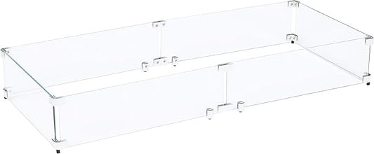 Celestial 41.25" x 17" x 6" Wind Guard, fits Celestial 36” x 12” Fire Pit Burner Pan for Gas Fire Pits