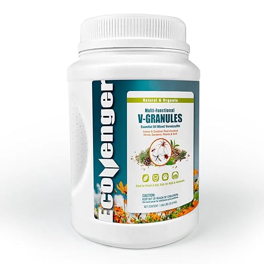 EcoVenger Multi-Purpose V-Granules 1.95LB Jug, Horticulture or Household Use for Indoor & Outdoor Protection Against Insects and Rodents, Improves Soil & Promotes Rooting, 100% Natural, Safe for Kids