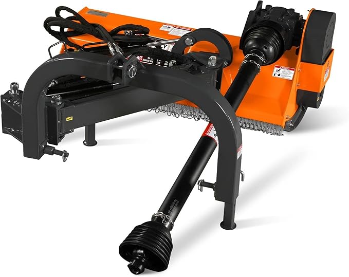 48" Inch PTO Drive 3 Point Hitch Offset Flail Ditch Bank Mower for 25-50HP Tractor, 69'' Offset Distance,60°/90° Rotation Angle, 20 Hammers, Model VAM48