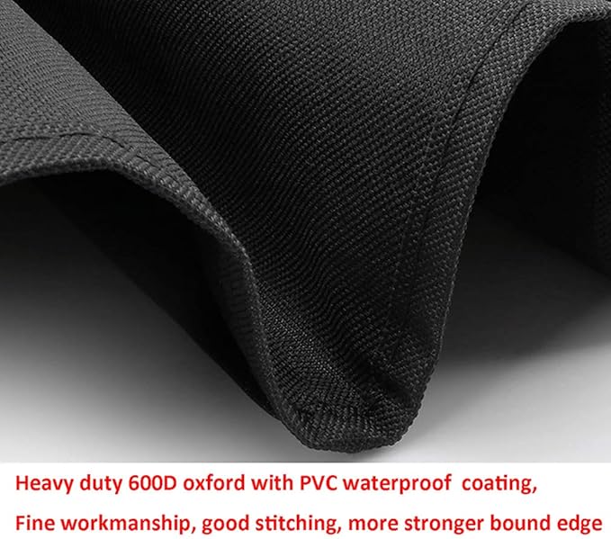 Heavy Duty Waterproof Grill Cover for Char-Griller Duo 5050/5650 Gas and Charcoal Dual Fuel Grill Without Side Fire Box, Black