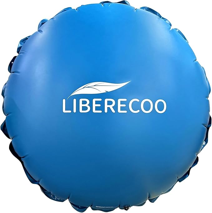 LIBERECOO 8FT Round Pool Cover Pillows for Above-Ground Swimming Pools, 0.4mm Extra Durable Long-Lasting Inflatable Winter Pool Pillows, Ropes Included