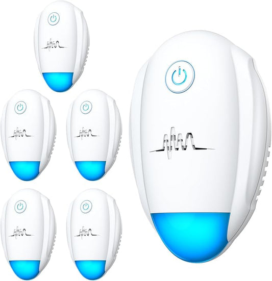 Upgraded Ultrasonic Repeller, Indoor Ultrasonic Repellent, Electronic Plug in Pest Control for Bugs,Mosquito,Roach, Ant, Rodent, Mouse, Spider Repellent for House, Warehouse, Garage (White)