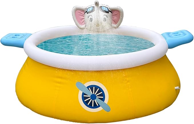 DIMAR GARDEN 10ft x 30in Inflatable Swimming Spray Pool, Outdoor Round Air Top Ring Elephant Pools