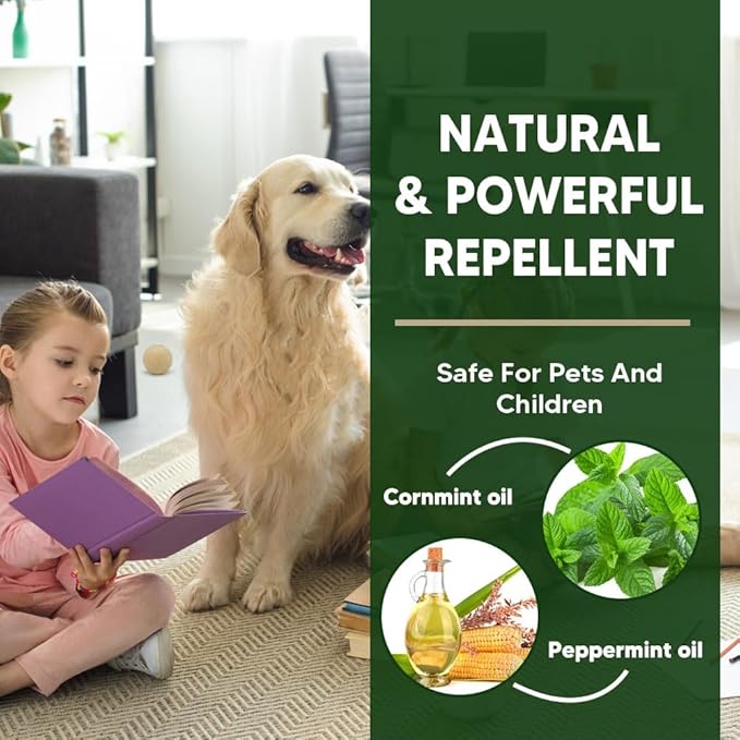 Rodent Repellent Indoor,Mouse Repellent,Mice Repellent Indoor,Rodent Away Repellant,Rat Repellent,Keeps Mice Away,Peppermint Oil Repel Mice from Nesting,Covers 50 sq. ft,Effective for 60-90 Days-4P