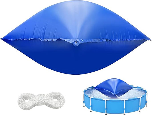 Sfcddtlg 7.8 x 7.8 Ft Large Pool Pillows for Above Ground Pools- Square Winter Pool Cover Air Pillow- Inflatable Swimming Pool Closing Winter Pillow with Ropes for Support Pool Covers