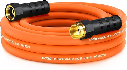 Garden Hose 15 ft x 5/8", NON-EXPANDING Flexible Water Hose, Kink Resistant Lightweight Hybrid Hose, Leakproof Yard Hose with Male to Female Fittings