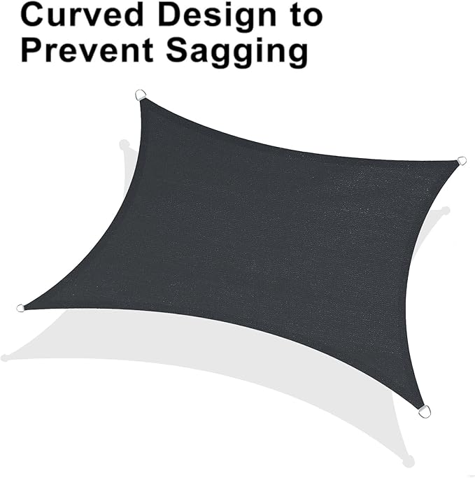 LOVE STORY Custom Size 9'x10' Graphite Grey Sun Shade Sail Rectangle UV Block Canopy Patio Sail Sunshades Fabric for Outdoor Garden Carport (We Make Custom Size)