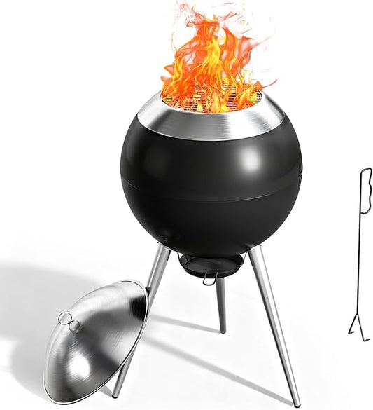 Smokeless Fire Pits for Outside,Solo Bonfire Fire Pit with Removable Ash Pan,304 Stainless Steel Liner Heightening Outdoor Heater, Enhanced Airflow and Easy Cleanup