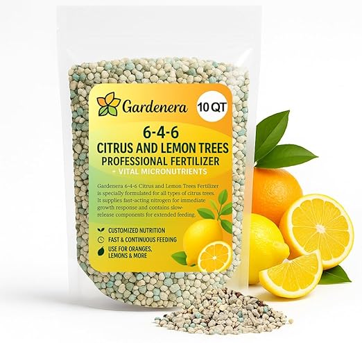 𝐁𝐄𝐒𝐓𝐒𝐄𝐋𝐋𝐄𝐑 Citrus Fertilizer + Vital Micronutrients - Perfect Balanced NPK for All Citrus - for Indoor and Outdoor Plants - Orange, Lime, Avocado and Lemon Tree Fertilizer - 10 QUARTS