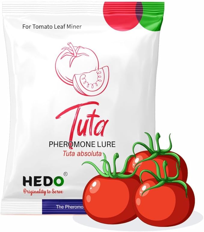 HEDO Delta Pheromone Trap with Tuta Lure for Tomato Leaf Miner(Tuta absoluta) to Control Damage in Tomato Pack of 5