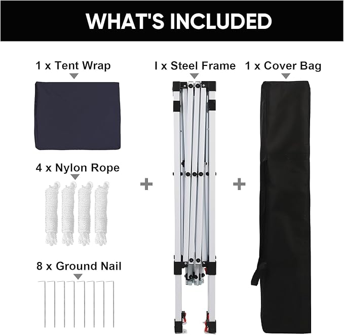 Northroad 8X8 FT Pop Up Canopy, Outdoor Instant Canopy Tent w/Carrying Bag, Portable Gazebo Shelter for Wedding Party,Commercial Event,Patio,Garden,Beach -Dark Grey