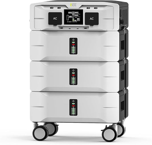 IEE SP5000 7680Wh/5000W Solar Generator & Power Station – 5000W (Peak 9000W) 120/240V Dual Voltage,7680Wh EV-Grade LFP Batteries,3500W 1.6H Fast Charge,APP & EPS for Home Backup.