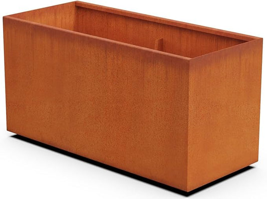 PLANTERCRAFT Corten Steel Planter Rectangle Outdoor Metal Garden Box Heavy Duty | Made in USA | Fully Assembled
