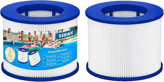 Hot Tub Replacement Filter Cartridges, 60% Denser Filter, Screw-in Hot Tub spa Filters Replacement Compatible with All Relxtime, Aleko, Aquaspa Hot Tubs & Other Spas (2pack)