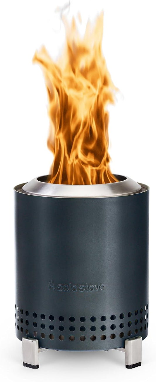 Solo Stove Mesa, 5.1 Inch Tabletop Fire Pit with Stand - Smokeless, Stainless Steel Fire Pit for Camping, Outdoor & Patio- Wood Burning or Pellet Fueled Portable Bonfire, 1.4lbs, Gunmetal