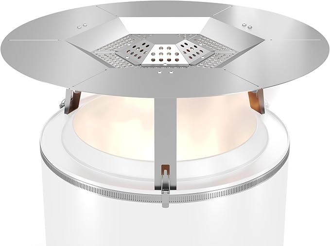 Upgraded Heat Deflector for Solo Stove Yukon 27’’, 304 Stainless Steel Heat Diffuser with Detachable Legs & Fix Hoop, Capture and Redirect Warmth, Camping Accessory