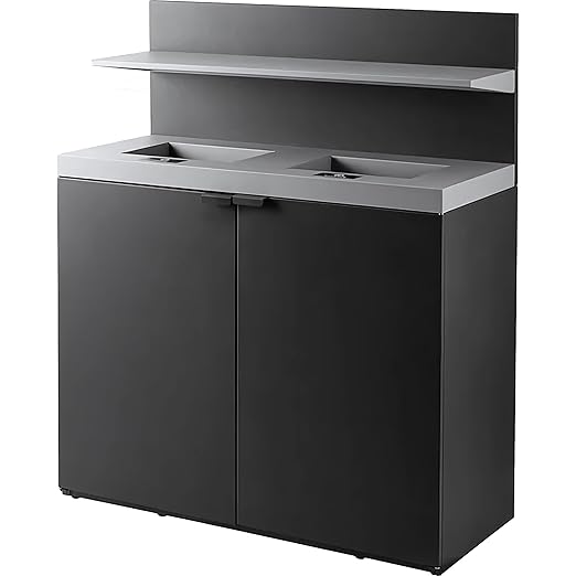 Zedfire 2-Stream Dark Gray Steel Garbage Recycling Station with Tray Holder 86 Gallon for Kitchen, Commercial Decorative Compost Bin