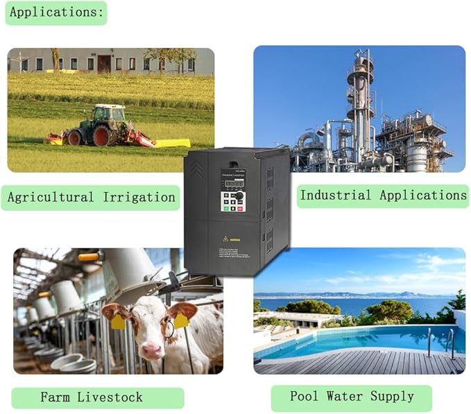 Three Phase Solar Pump Inverter, MPPT Solar VFD, DC 350~ 750V Input with AC 380-460V Backup, 3 Phase 380V Output (45 kW–Supports 460V AC 3-Phase Backup)