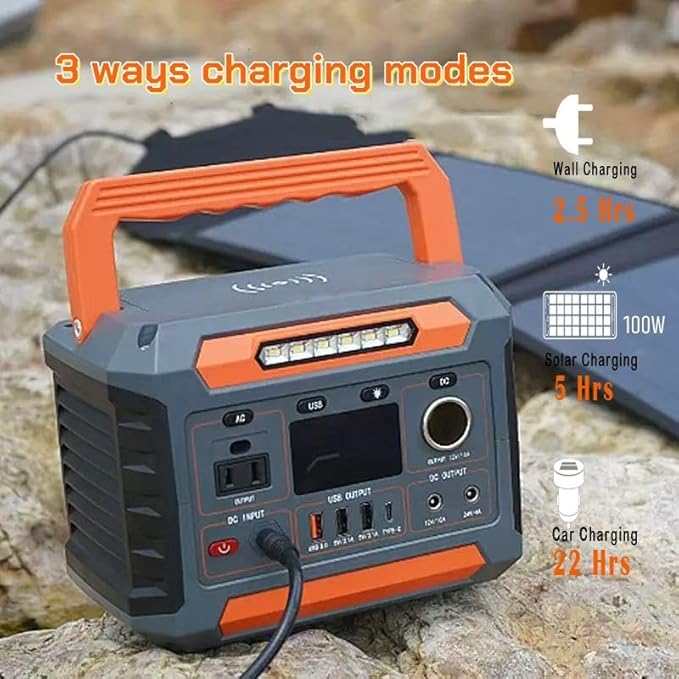 OTHC A3B Portable Power Station 300W Output, 288Wh Battery, fast charging, lightweight, 3-Way Charging, Wireless Charging for outdoor, camping.