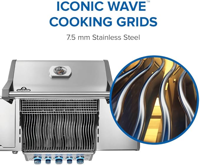 Napoleon Rogue PRO-S 425 Natural Gas Grill with Infrared Side and Rear Burners, Stainless Steel, Durable 5-Burner Precision Cooking