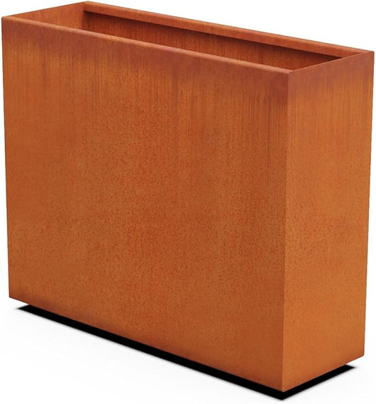 Plantercraft Large Rectangular Planters for Outdoor Plants - 36x12x30 Inch Corten Steel Planter, Extra Large Outdoor Planter Box for Patio, Garden & Privacy Screen, Heavy Duty Metal