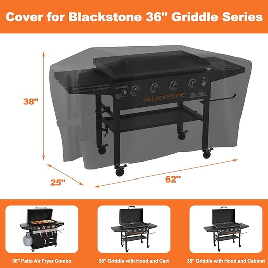 Griddle Cover for Blackstone Patio Series 36" Griddle, 62 inch Blackstone Cover 5460 for 36" Patio Air Fryer Combo, 36" Griddles with Hood & Cart, 36" Griddle with Hood & Cabine, Flat Top Grill Cover