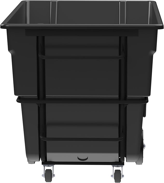 Akro-Mils 77810BLACK Akro-Tilt Heavy-Duty 2.0 Cubic Yard Plastic Truck Utility Cart, Loads up to 2000 lbs., 400 Gallon Capacity, Black