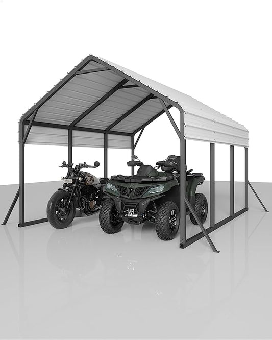 GarveeLife 13 ft x16 ft x11 ft Metal Carport, Steel Heavy Duty Car Ports for All-Weather, for Cars, Motorcycles, ATV, or Boats, N.W. 500 LBS