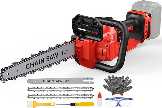 Mini Chainsaw for Milwaukee M18 Battery, 12 Inch Electric Chainsaw with Auto Oiler & Security Lock, for Wood, Trees Cutting (Battery Not Included)