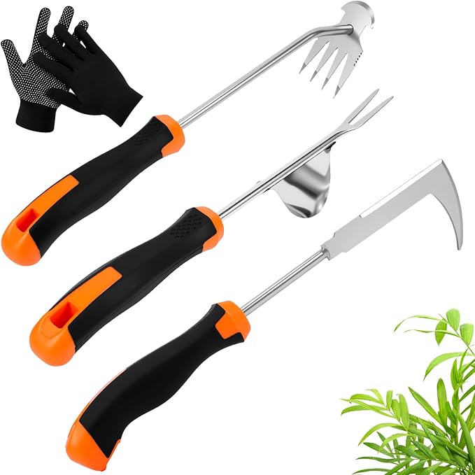 2025 Weed Puller Tool, 4 Pack New Garden Stainless Steel Weeder Tool Hand Weeder Tool,Multi-Purpose Weed Remover Tool Weeding Tools for Gardening