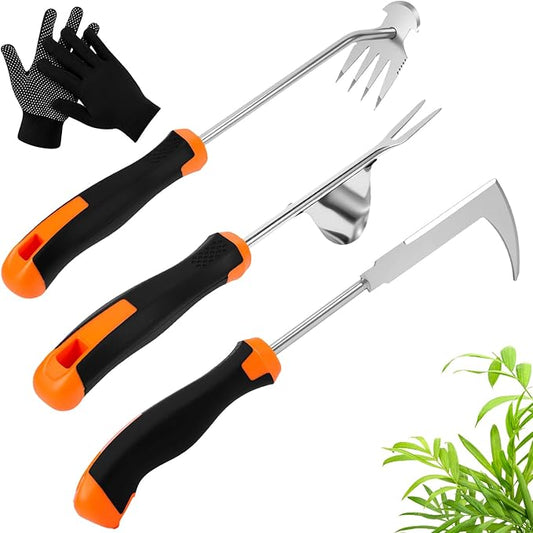 2025 Weed Puller Tool, 4 Pack New Garden Stainless Steel Weeder Tool Hand Weeder Tool,Multi-Purpose Weed Remover Tool Weeding Tools for Gardening