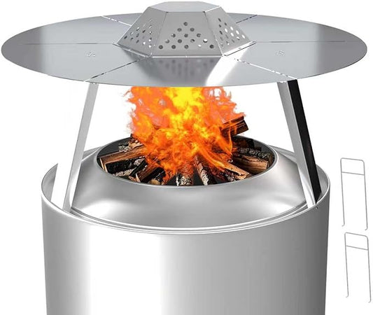 Heat Deflector for Solo Stove Bonfire 19.5",304 Stainless Steel Heat Diffuser with Handle&Legs,Heat Radiation for Wider Warmth Area,Compatible with Bonfire 19.5"Outdoor Fire Pits,for Backyard,Camping