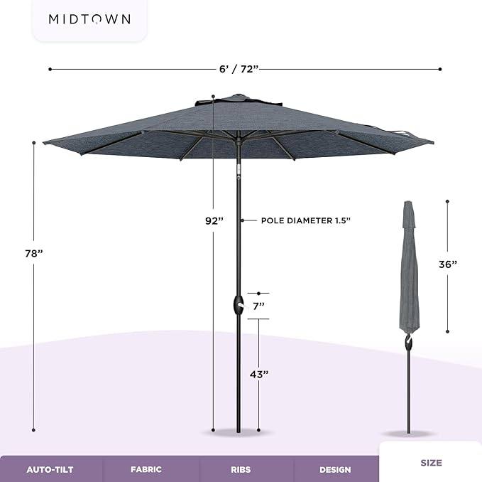 Midtown Umbrellas Patio Umbrella Color 133