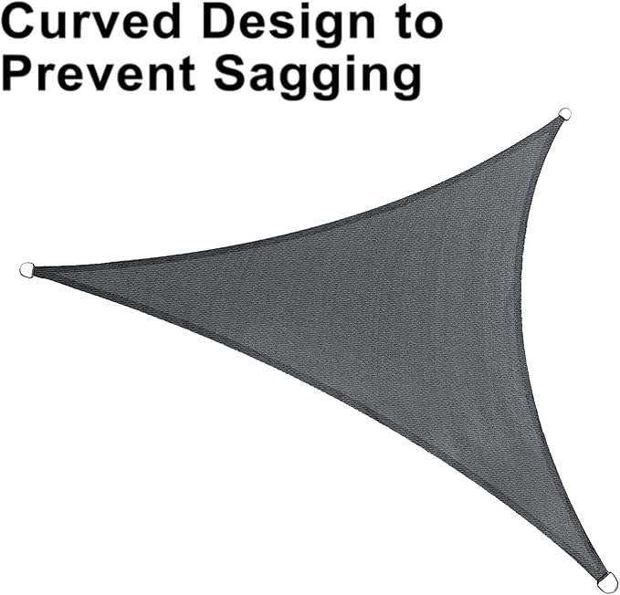 LOVE STORY Custom Size 12'x20'x23.3' Dark Grey Sun Shade Sail Right Triangle Sunshade Fabric Awning Canopy for Patio Backyard Carport Pergola (Customized)
