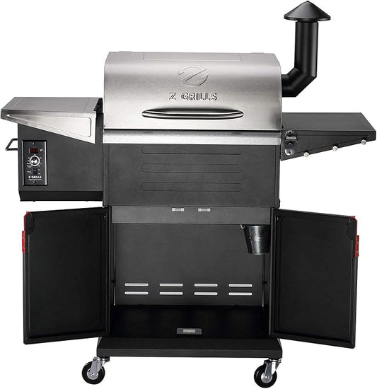 Z Grills 8 in 1 Wood Pellet Grill & Smoker with PID Controller, 572 Sq In Cooking Area, Direct Flame Access, 600D3E