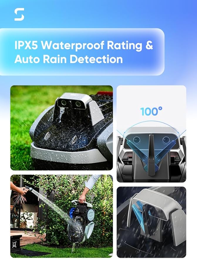 Sunseeker V3 Wireless Robot Lawn Mower 0.15 Acre/ 6,400 Sq. Ft, One-Click Mowing Automatic Lawn Mower, Vision AI Smart Obstacle Avoidance, 42% Slopes, Low Noise, Multi-Zone Navigation, App Control, In