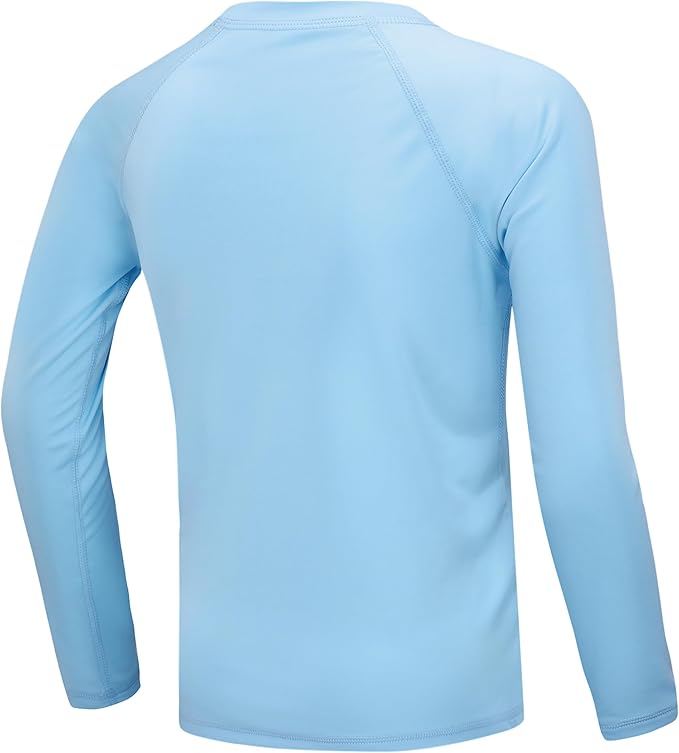 Boys UPF 50+ Swim Shirt Long Sleeve, 1 or 2 Pack UV Sun Protection Rash Guard, Youth Kids SPF Water Shirts for Beach Surf