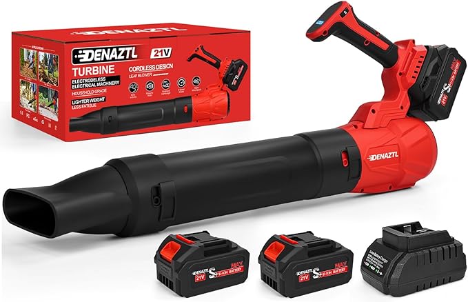 Portable Electric Leaf Blower Cordless with 2X 4.0Ah Batteries and Charger, 650CFM 175MPH, 5 Speeds Modes, LCD Display, Lightweight Handheld for Seniors Gift, Gutter, Yard, Garden, Patio, Lawn Care