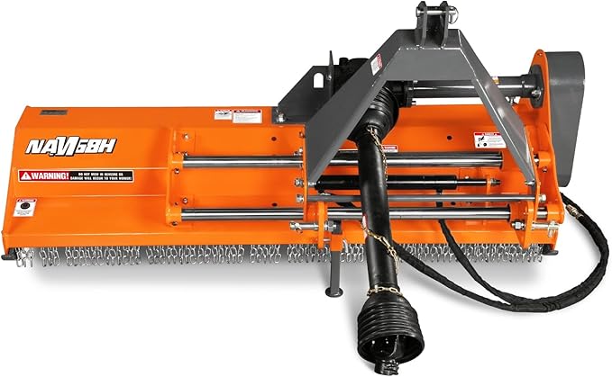 68'' Working Width 3 Point PTO Flail Mower with 8inch Left/Right Hydraulic Side Shift,for 30-60hp CAT 1 Tractor, NAM68H