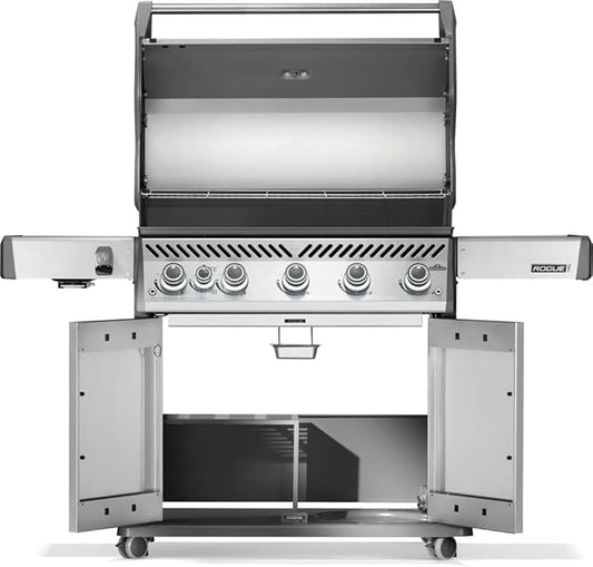 Napoleon Rogue PRO 625 Natural Gas Grill with Infrared Side Burner, Stainless Steel, Durable 6-Burner BBQ