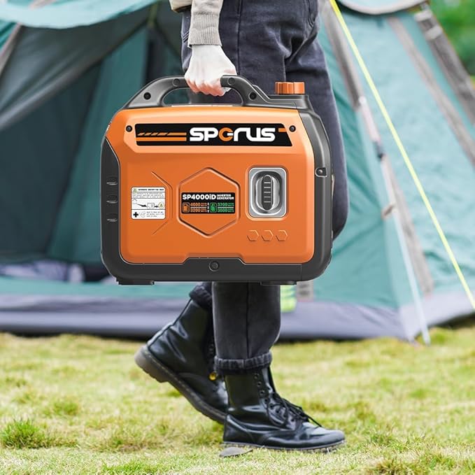 SPERUS Dual Fuel 4000W Portable Gas Generator with Super-quiet & Parallel Capability, RV-Ready, EPA Compliant, Small for Backup Home Use & Camping