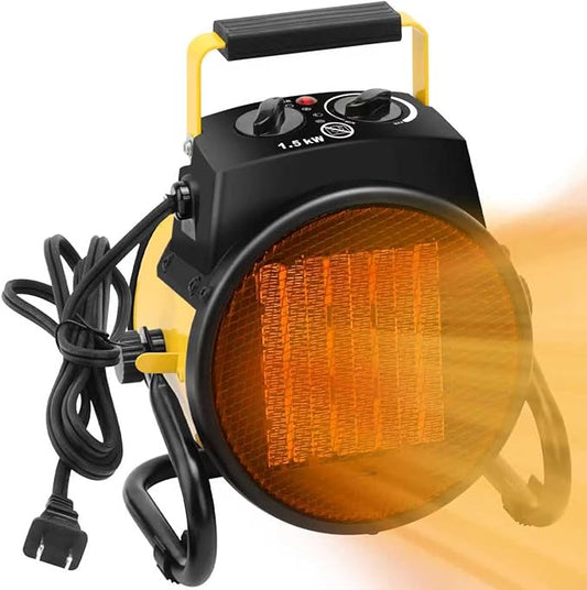 Outdoor Heaters for Patio, 1500W Electric Garage Heater with Overheat Protection, 3S Fast Heating, 3 Modes, Portable Space Heater for Patio, Garage, Greenhouse, Indoor, Yellow