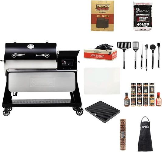 recteq Pellet Grill - Deck Boss 800, Pellet Smoker Grill, Wi-Fi-Enabled, Electric Pellet Grill, Deck Boss + BBQ Master Bundle