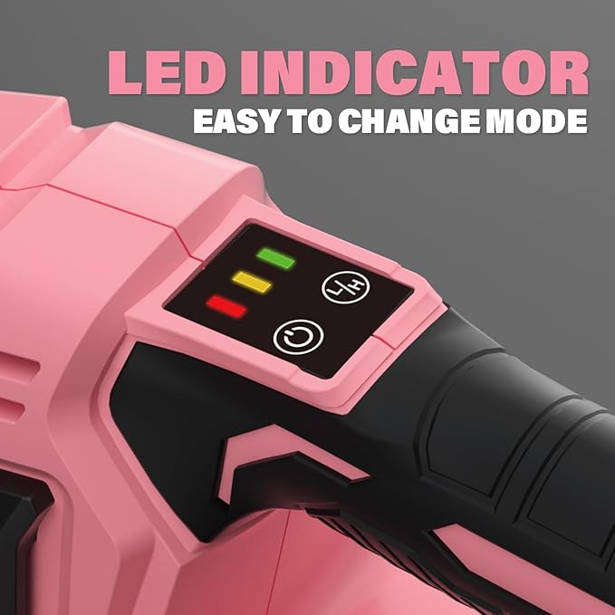 SOYUS Leaf Blower, 20V Leaf Blower Cordless with 2x2.0Ah Battery and Charger, 150 MPH Electric Leaf Blowers with Two-Speed Mode, Blowers for Lawn Care, Debris Dust Cleaning（Pink）