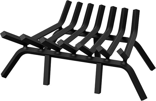 Fireplace Grate 21 Inch with 7 Support Legs, Solid Steel Heavy Duty Fireplace Log Holder, Fireplace Log Grate for Indoor Fireplace & Outdoor In-ground Firepit
